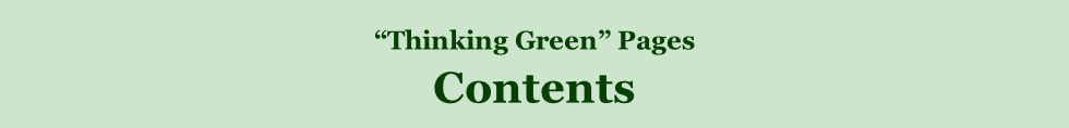 “Thinking Green” Pages Contents
