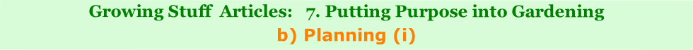 Growing Stuff  Articles:   7. Putting Purpose into Gardening
b) Planning (i) 